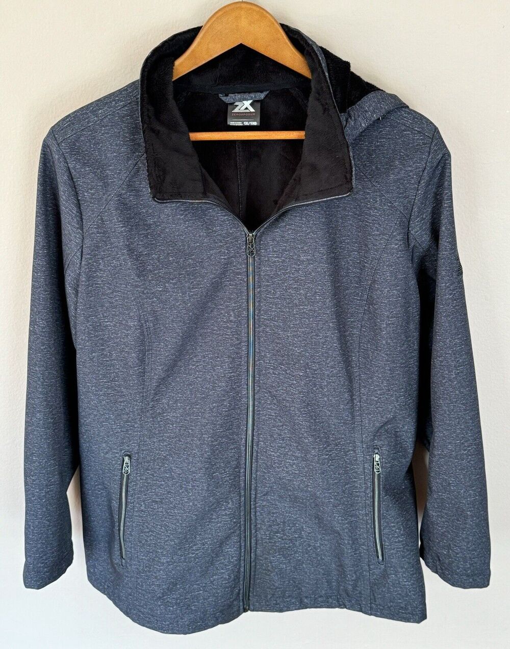 ZeroXposur Men's Grey Black Insulated Removable Hood Coat Jacket XL